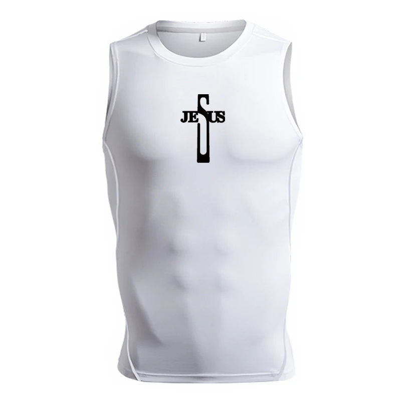 PWRD™ Crossed Jesus Top White